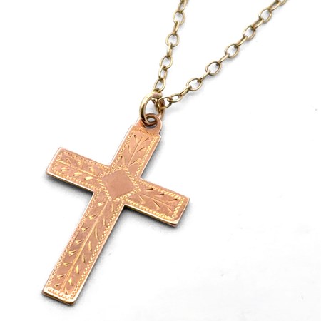 9CT GOLD CROSS PENDANT NECKLACE