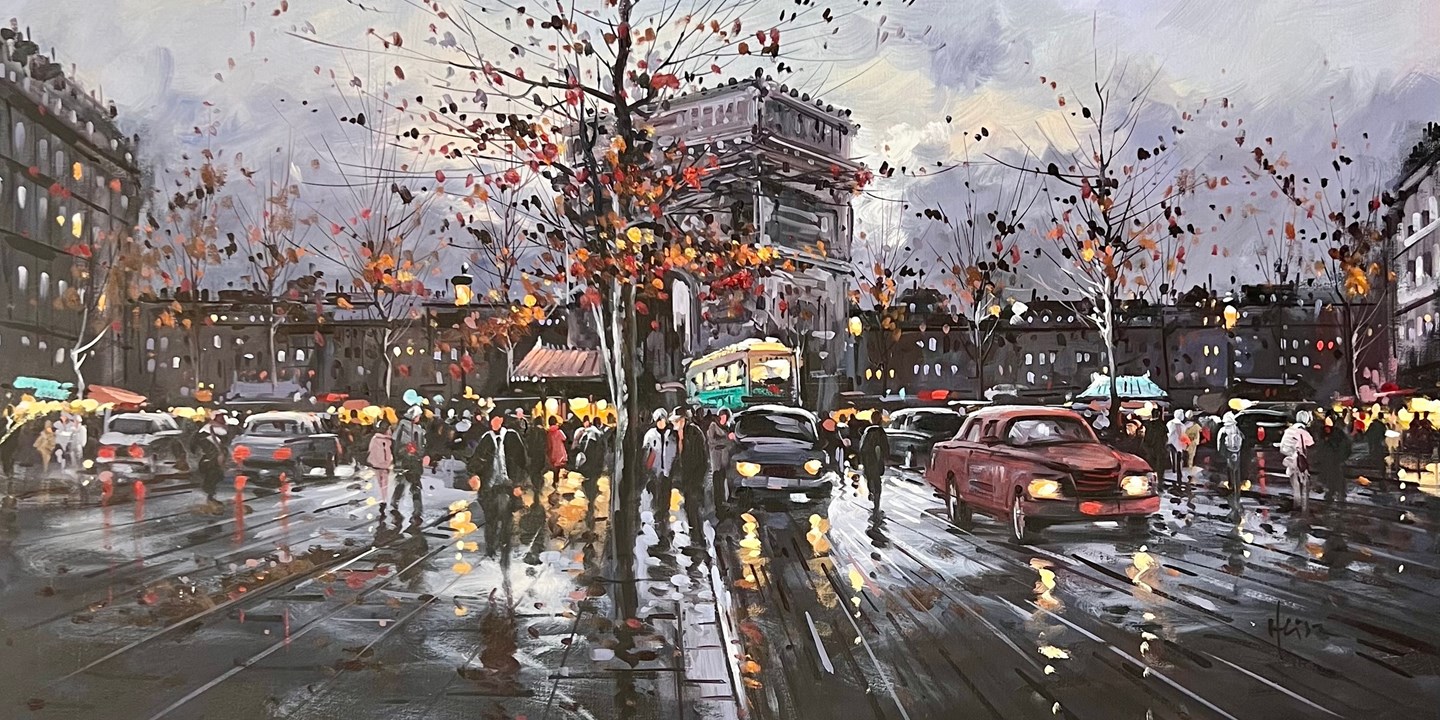 Henderson Cisz (Brazilian, B.1960), Driving To L’Arc De Triomphe, Oil On Canvas