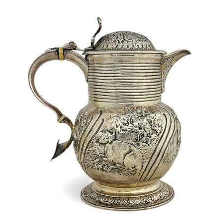 An Early George III Silver Jug Decorated With Pastoral Scenes, By Thomas Whipham & Charles Wright, London 1765